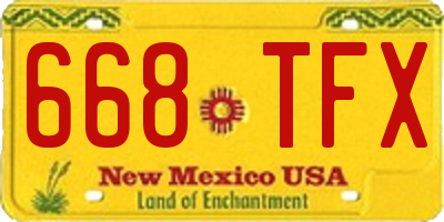 NM license plate 668TFX