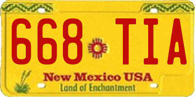 NM license plate 668TIA