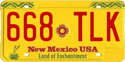 NM license plate 668TLK
