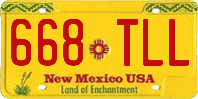 NM license plate 668TLL