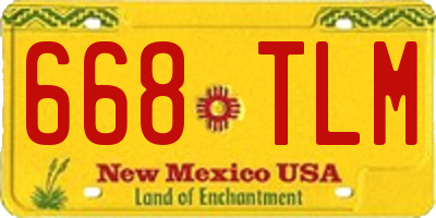 NM license plate 668TLM