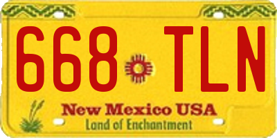 NM license plate 668TLN