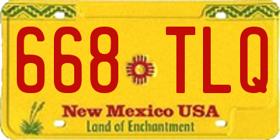 NM license plate 668TLQ