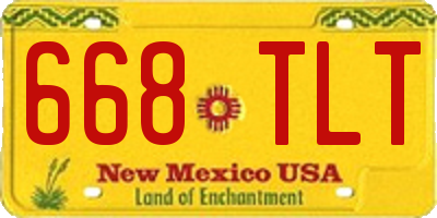 NM license plate 668TLT