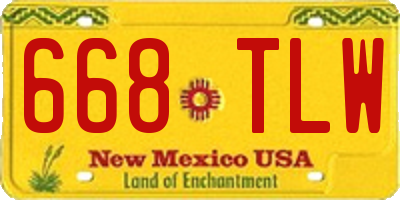 NM license plate 668TLW
