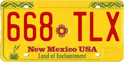 NM license plate 668TLX