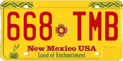 NM license plate 668TMB