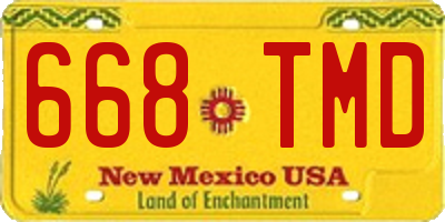 NM license plate 668TMD