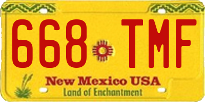 NM license plate 668TMF