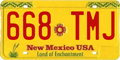 NM license plate 668TMJ