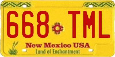 NM license plate 668TML