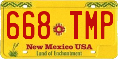NM license plate 668TMP