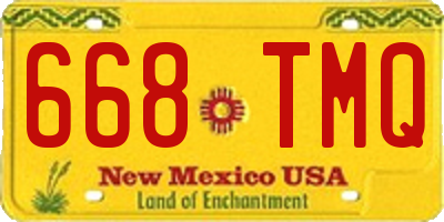 NM license plate 668TMQ