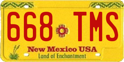 NM license plate 668TMS