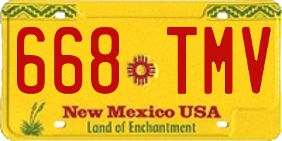 NM license plate 668TMV
