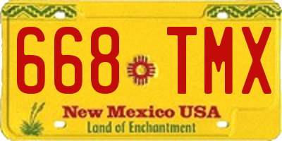 NM license plate 668TMX