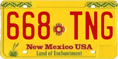 NM license plate 668TNG