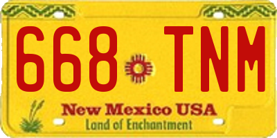 NM license plate 668TNM