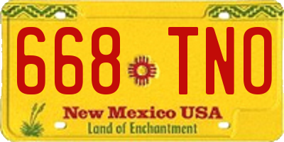 NM license plate 668TNO