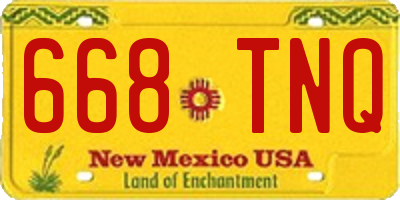 NM license plate 668TNQ