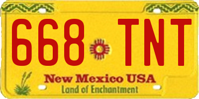 NM license plate 668TNT
