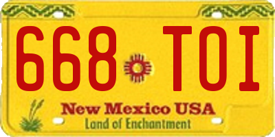 NM license plate 668TOI