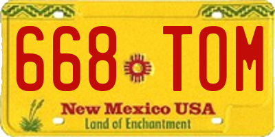 NM license plate 668TOM