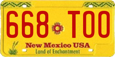NM license plate 668TOO