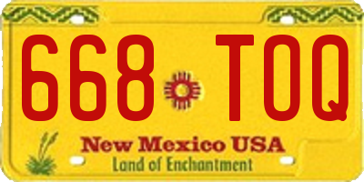 NM license plate 668TOQ
