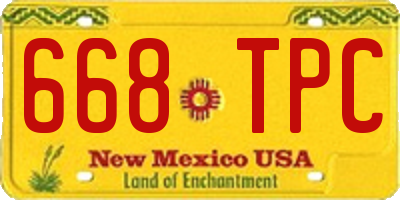 NM license plate 668TPC