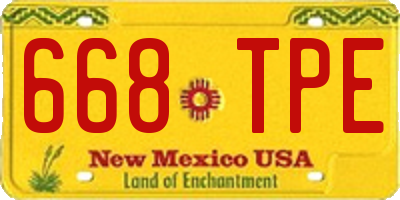 NM license plate 668TPE