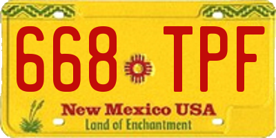 NM license plate 668TPF