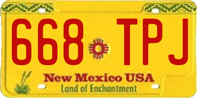 NM license plate 668TPJ