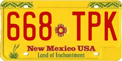 NM license plate 668TPK