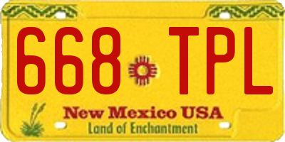NM license plate 668TPL