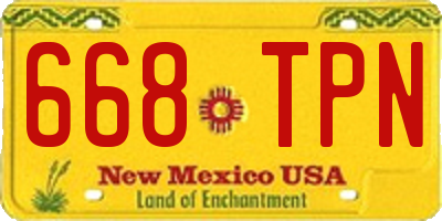 NM license plate 668TPN