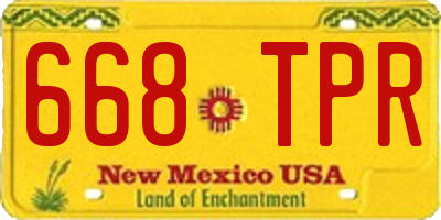 NM license plate 668TPR
