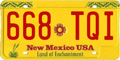 NM license plate 668TQI