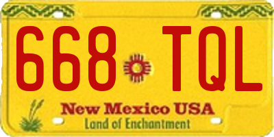 NM license plate 668TQL