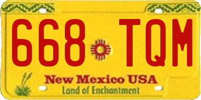 NM license plate 668TQM