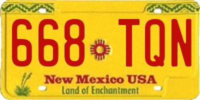 NM license plate 668TQN