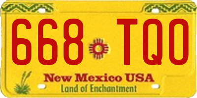 NM license plate 668TQO