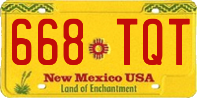 NM license plate 668TQT