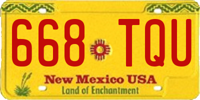 NM license plate 668TQU
