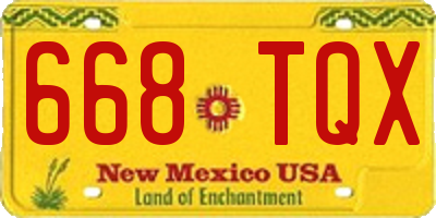 NM license plate 668TQX