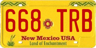 NM license plate 668TRB