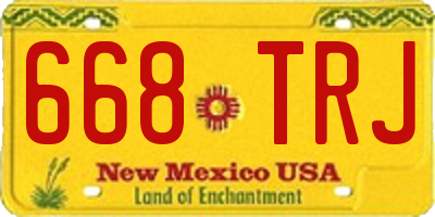 NM license plate 668TRJ
