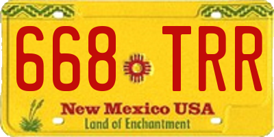NM license plate 668TRR