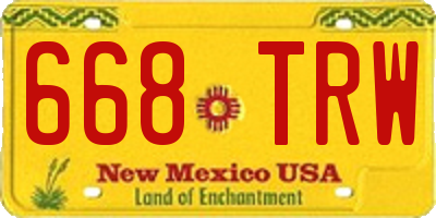 NM license plate 668TRW