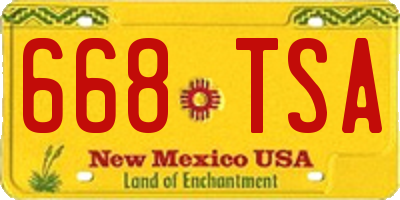 NM license plate 668TSA